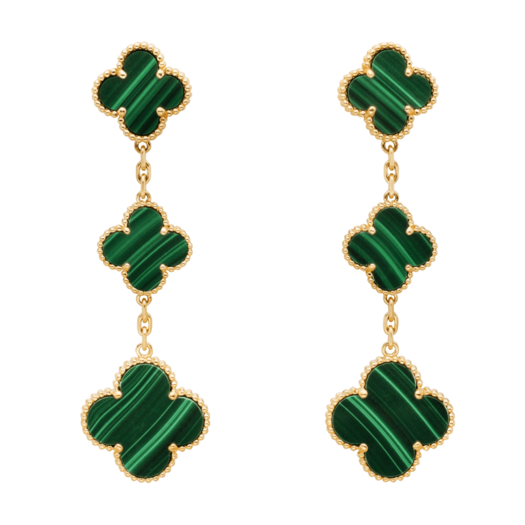 Triple Coki Earrings | Green